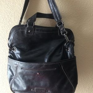 Vintage Nine West Black Leather Purse Shoulder Bag